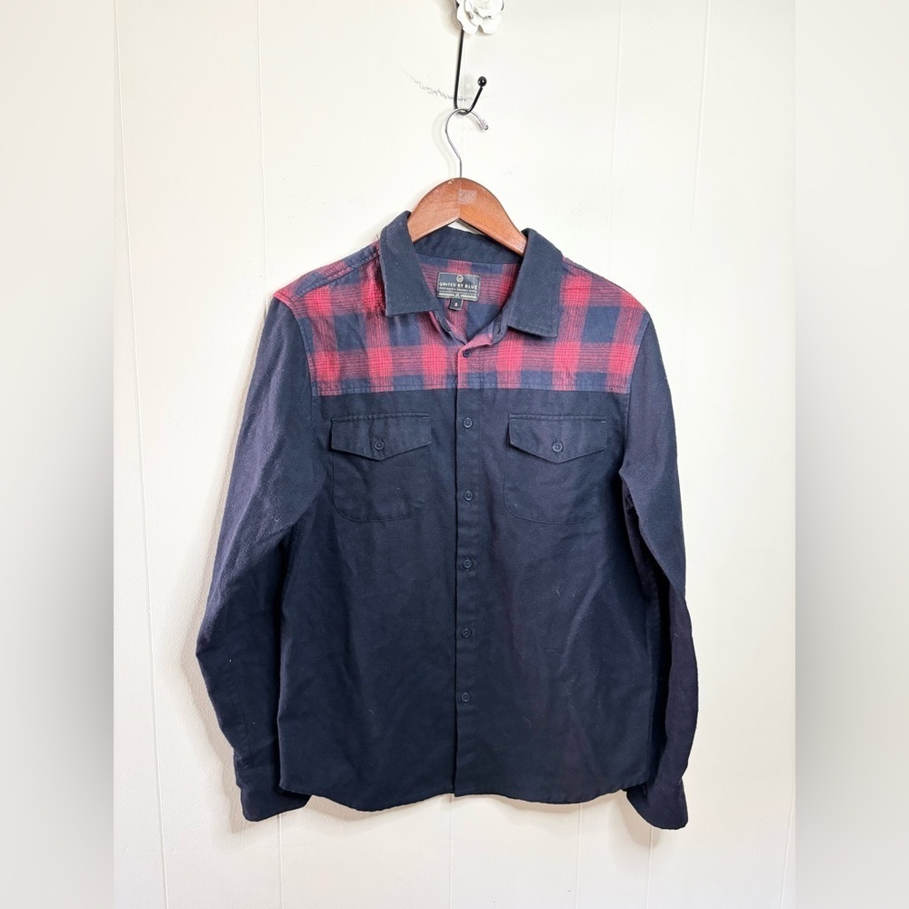 United By Blue responsible flannel men’s button down casual wool blend SM